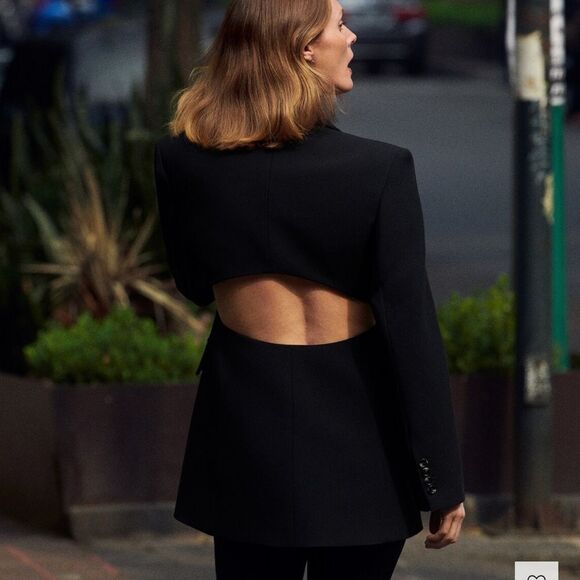 Mango Black Blazer w/ Open Back NWT Size M - Picture 11 of 14